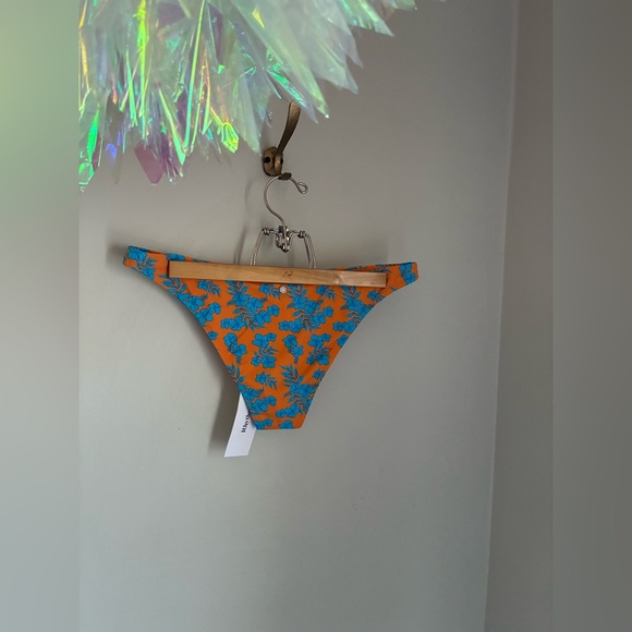 Rhythm Viva Tropical Orange Floral Print Triangle Bikini Bottoms Size XL - Picture 4 of 5